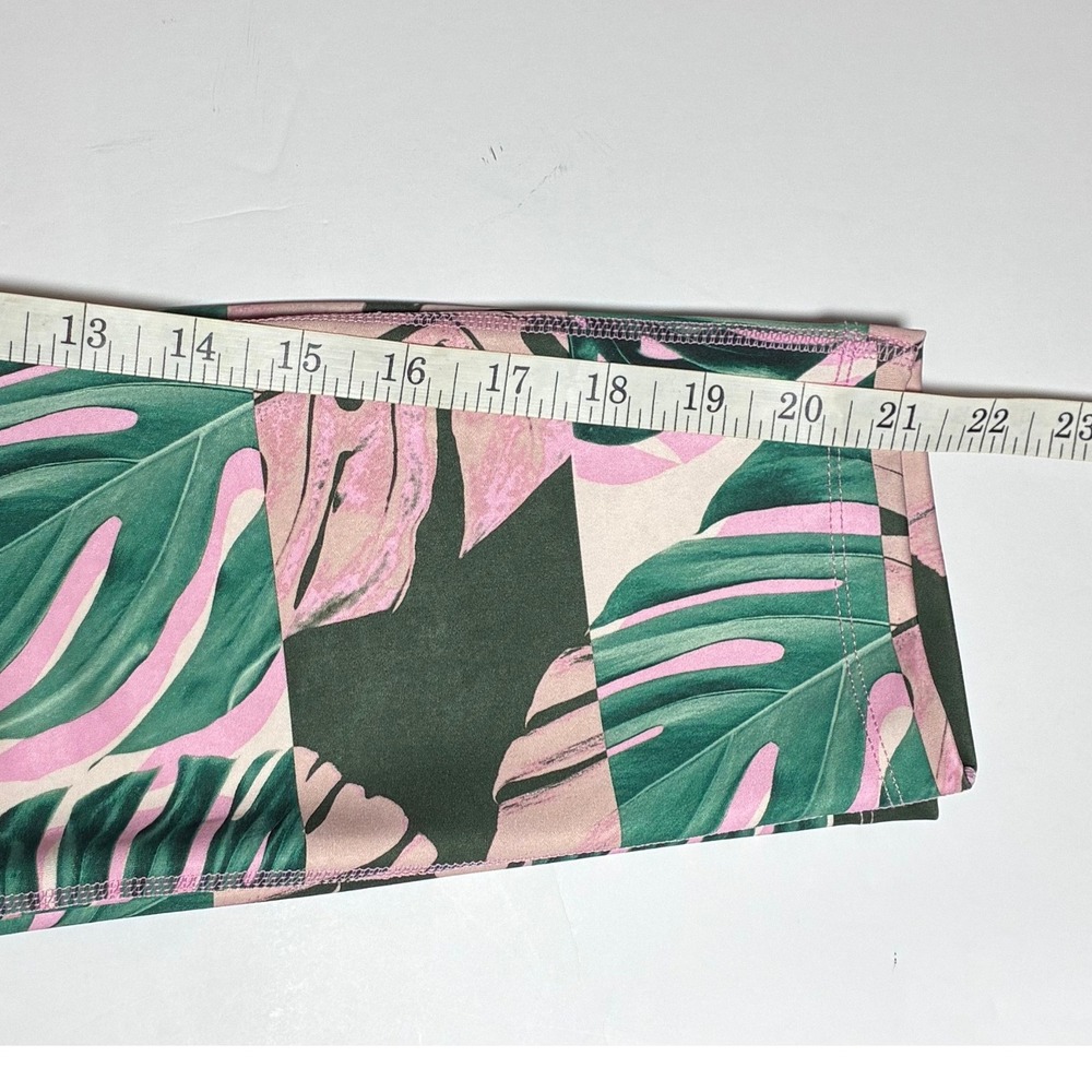 Nike Dri-FIT Leggings Large L Pink Green Tropical Monstera‎ Palm Leaf Print Crop - Picture 7 of 7